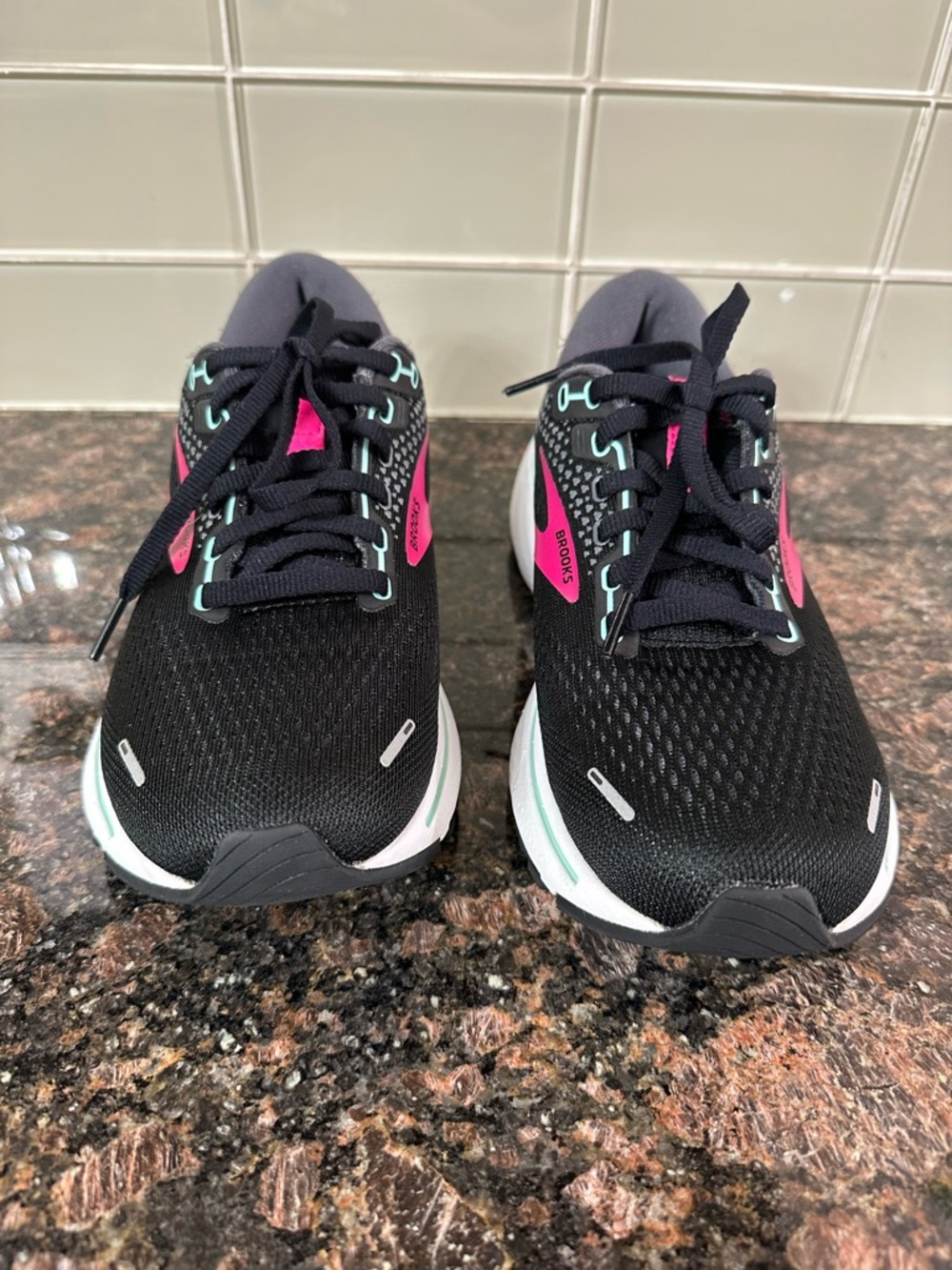 Brooks Women’s Black Running Shoes with Pink and Mint Accents GHOST - Picture 3 of 10